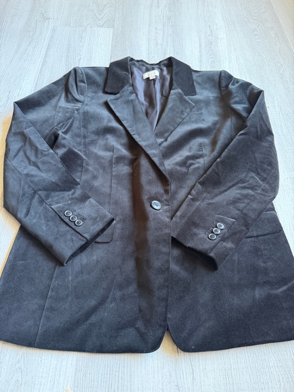LOFT Black Velvet Single-Button Blazer. CAJA # 6 A